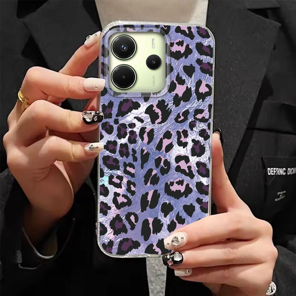Korean Pink Leopard Women Phone Case for Xiaomi Redmi Note 15 14 13 12 11 11S 10 10S 8 9 Pro 15C 9C 13C 14C A3 11S 9C A1 Cover
