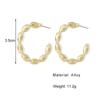 2024 Simple and Creative Retro Exaggerated Hollow Chain C-shaped Earrings Female Personality Geometric Girl Earrings