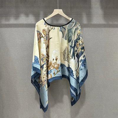Shawls Summer Beach Sexy Women Fashion Print Chiffon Smock Bikini Cover Up Loose Blouse Sunscreen Comfortable Poncho