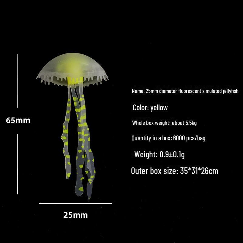 Mini Luminous Silicone Jellyfish for Aquarium Decoration
