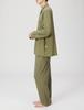 Pajama Set Unisex Rayon Pajamas Long Sleeve Long Pants Set Khaki S [Under Wonder]