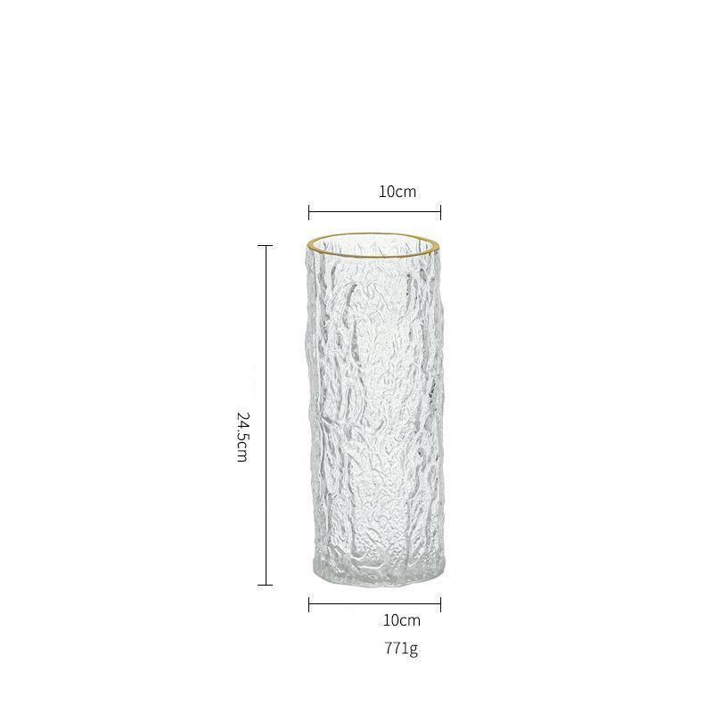 Rock Ice Patterned Glass Vase Flower Arrangement Ornaments Home Livingroom Tea Table Accessories Hotel Office Desktop Decoration