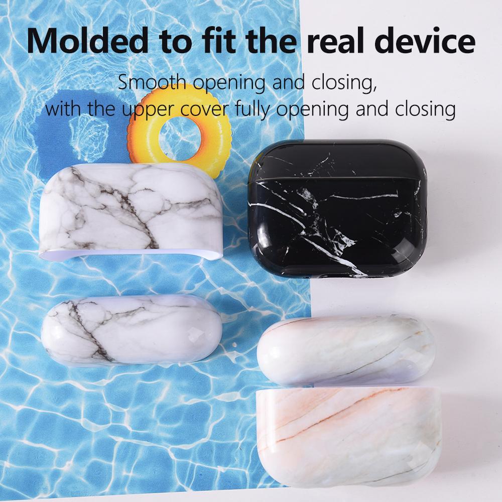 Marble Pattern Case For Apple Airpods Pro 3 Generation Hard PC Cover For AirPods 4 3 1 2 Pro2 Marble Protective Case Fundas