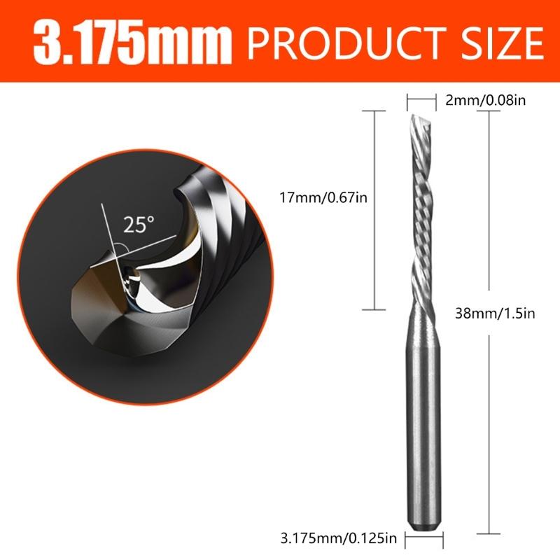 20PCS 3.175mm Shank Single Grooves Milling Cutter 2mm/2.5mm Diameter Routers Bit Engraving Tool for Metalworking