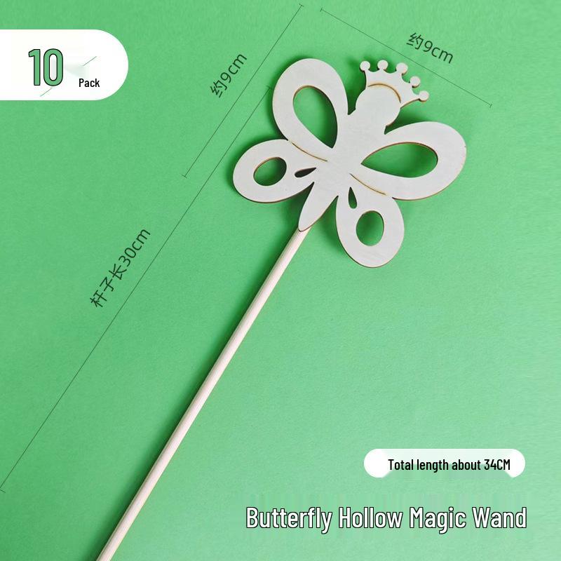 Handcrafted Wooden Fairy Wand: Stars, Moon, and Snowflake Design