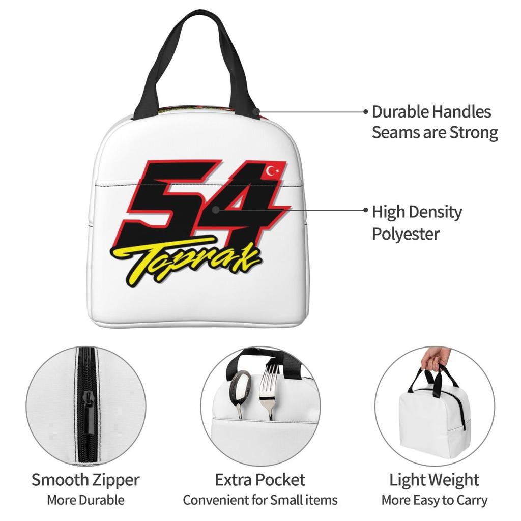 Toprak Razgatlioglu 54 Insulated Lunch Bag for Women Children Leakproof Food Boxes Thermal Lunch Box Tote