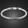 Smooth 3mm Round Snake Chain Bracelet 100 %925 Sterling Silver Men Women Teen Boy Girls 6 .3 \"-9 \"Bangle Jewelry Gift