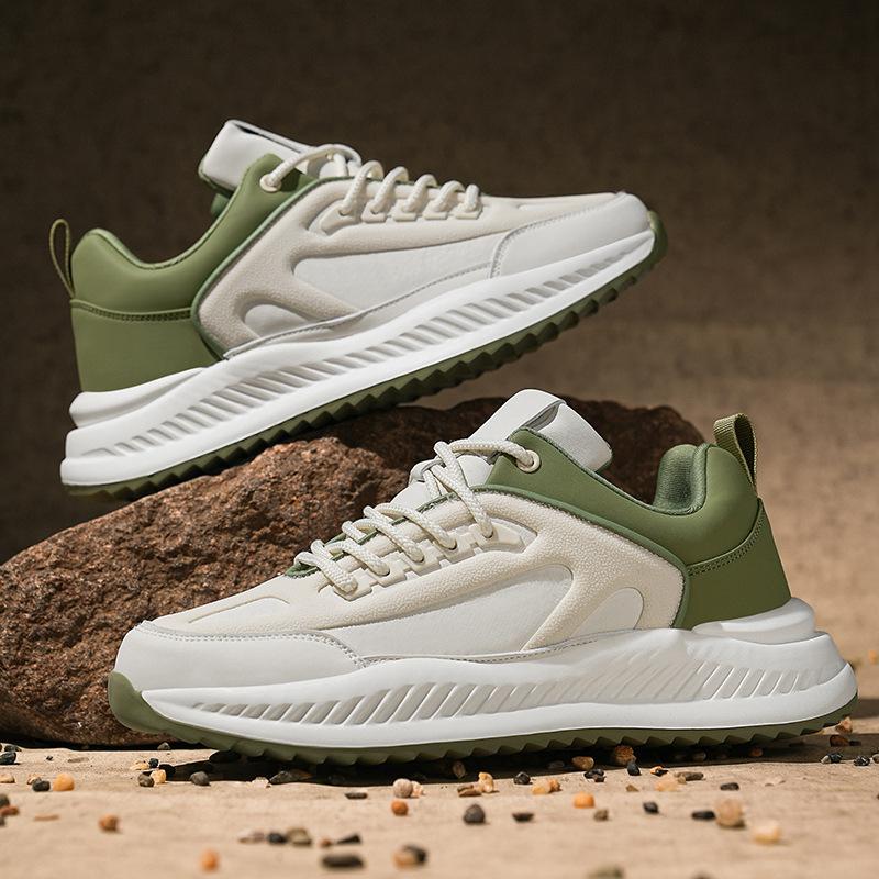 2024 autumn and winter new microfiber leather sports casual shoes men's shoes casual board shoes dad shoes fashion trendy shoes