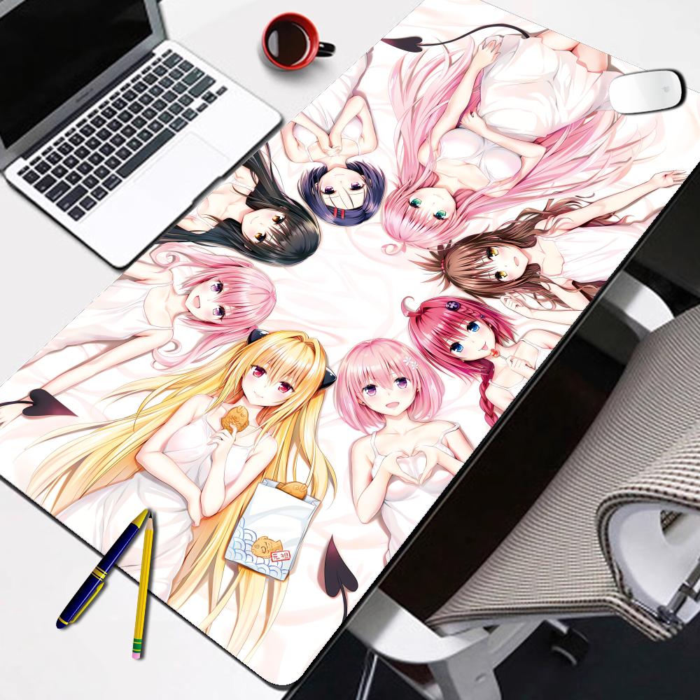 Rubber Mouse Pad To LoveRu HD Printing Keyboard Desk Mats Kawai Cute Girl NonSlip Desk Mat XXLxcm Student Writing Pad