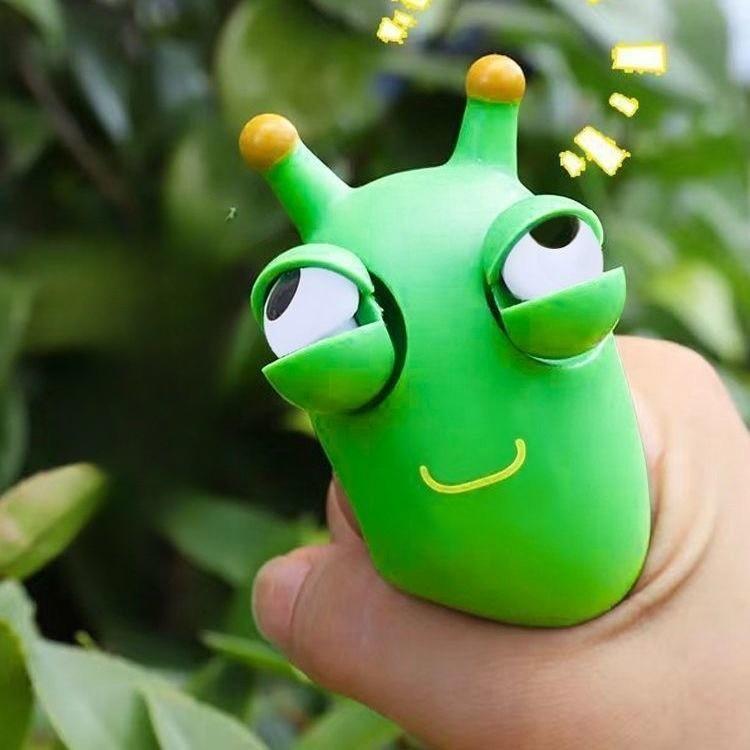 

Маленький овощной червяк с глазами-глазами, инструмент для снятия стресса, креативная игрушка для снятия стресса, гусеница с глазами-взрывоопасностями, щипание и игра для детей зелёный
