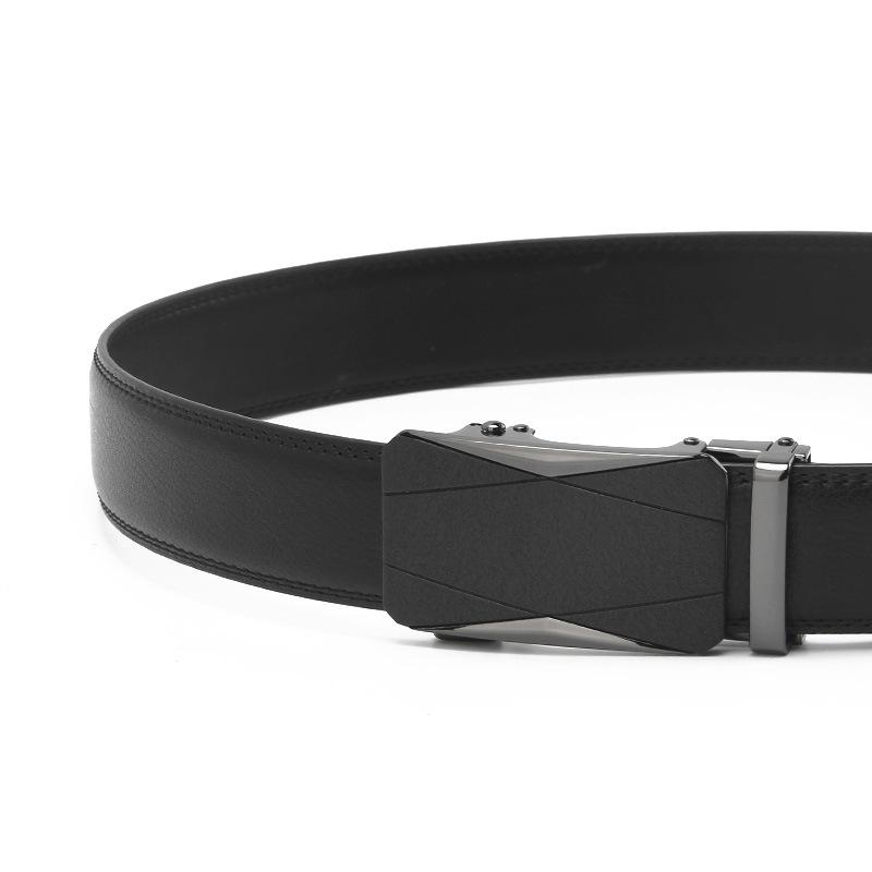 Frosted Automatic Buckle Opening Two Layer Cowhide Belt Business and Casual Men's Trendy Belt