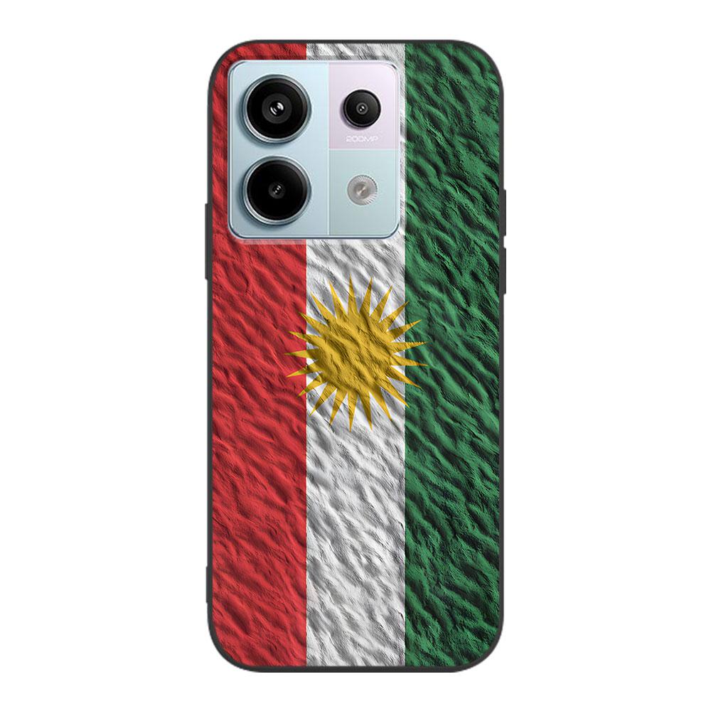 Kurdistan Flag Art Case for Xiaomi Redmi 10 10C 9C 9A 9i 9 Prime 9T 12 12C 10A K40 Pro Black Soft TPU Mobile Phone Bag Cover