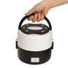 Tragbarer Elektrischer Reiskocher Mini Edelstahl 2 Schichten Dampfgarer Mahlzeit Thermische Erwärmung Lunchbox Lebensmitteldampfgarer Neu
