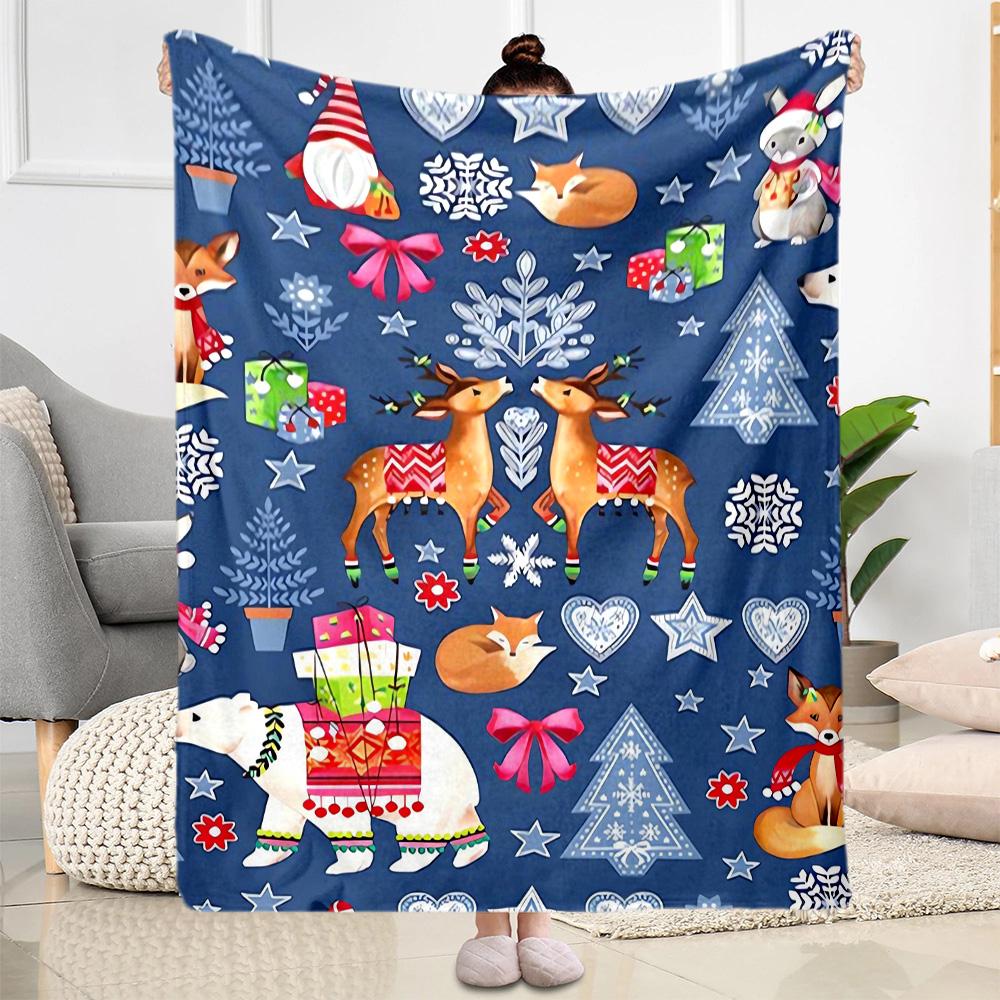 Christmas 378 Blanket Ultra-Soft Great for Picnics Chair Office Chair for All Seasons Stylish Decor Gift for Travel Home Birthdays