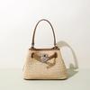 Handbag bag women's vacation style leather vegetable basket woven bag versatile messenger shoulder bucket bag