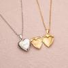Stainless Steel Heart-Shaped Openable Lock Photo Frame Photo Box Love Gold Silver Pendant Necklace