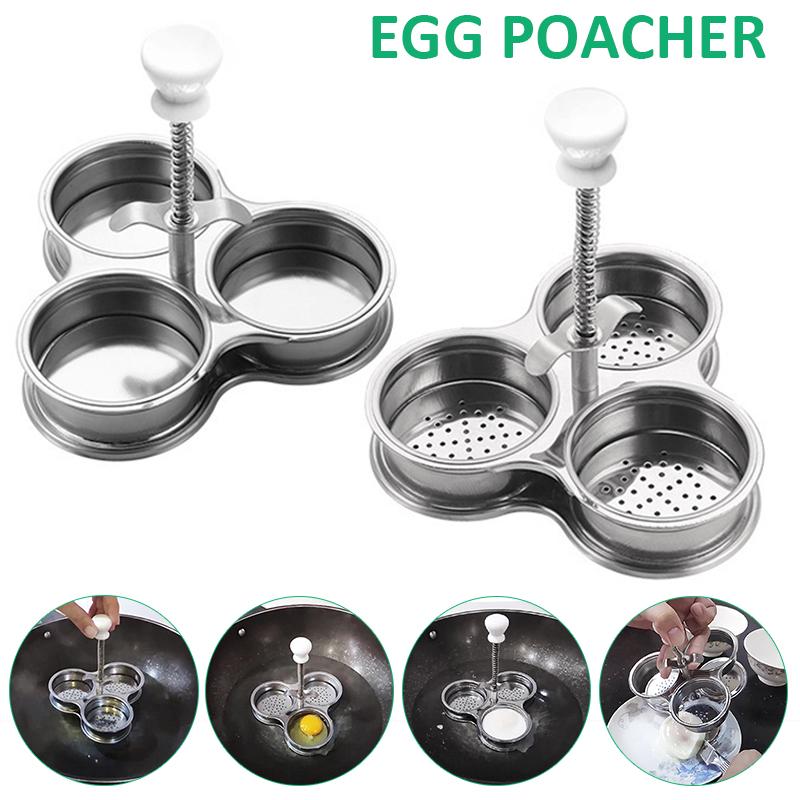 

PDTO Нержавеющая сталь 3 Сковорода для браконьеров для яиц Чашки для производства яиц Кухонный пароварка для яиц
