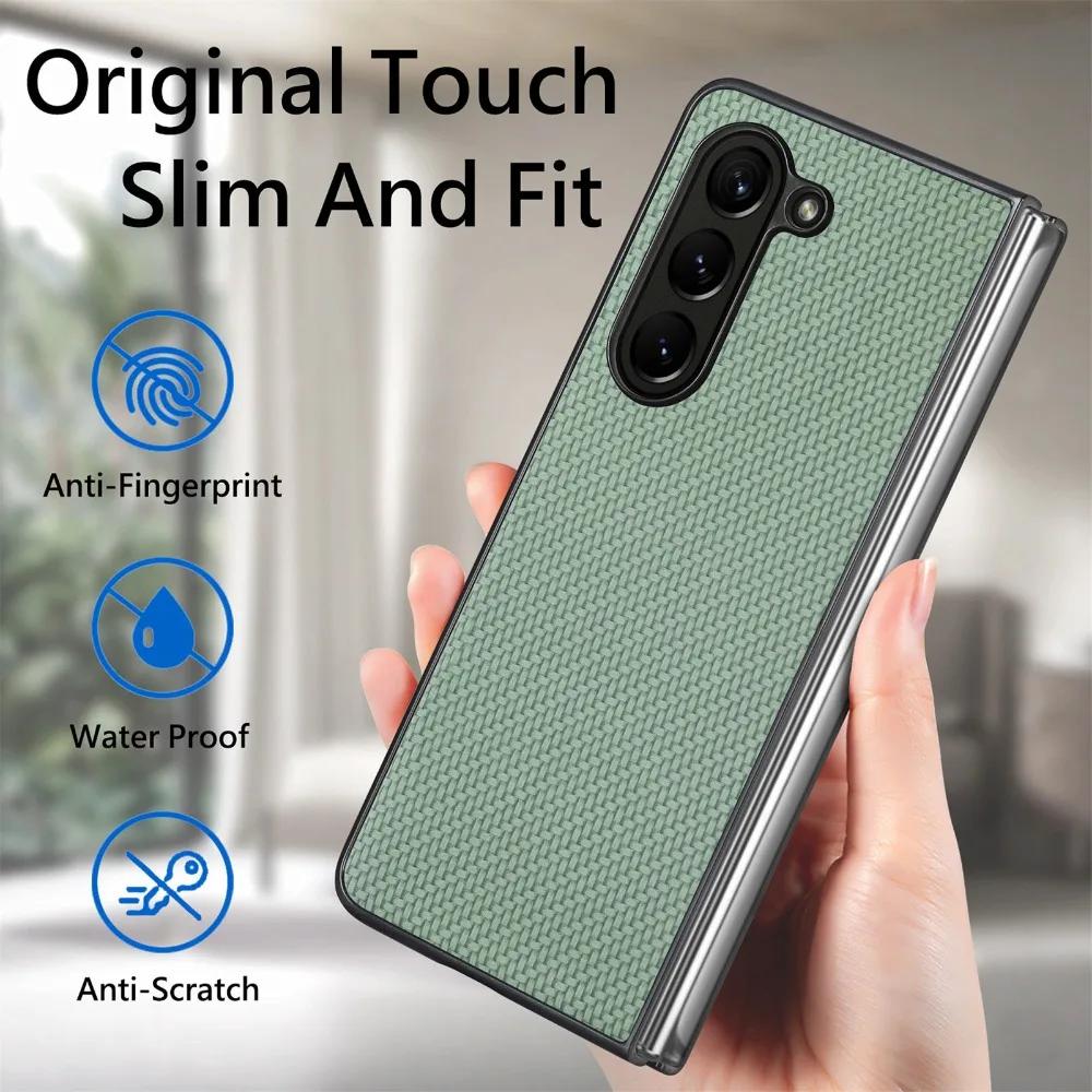 Luxuriöses Flip-Case, ultradünn, langlebig, harte PC-Schale, PU-Leder, für Samsung Galaxy Z Fold 6 5 4 3 2 Fold 6 Fold 5 Fold 4 Fold 3 Fold 2 5G