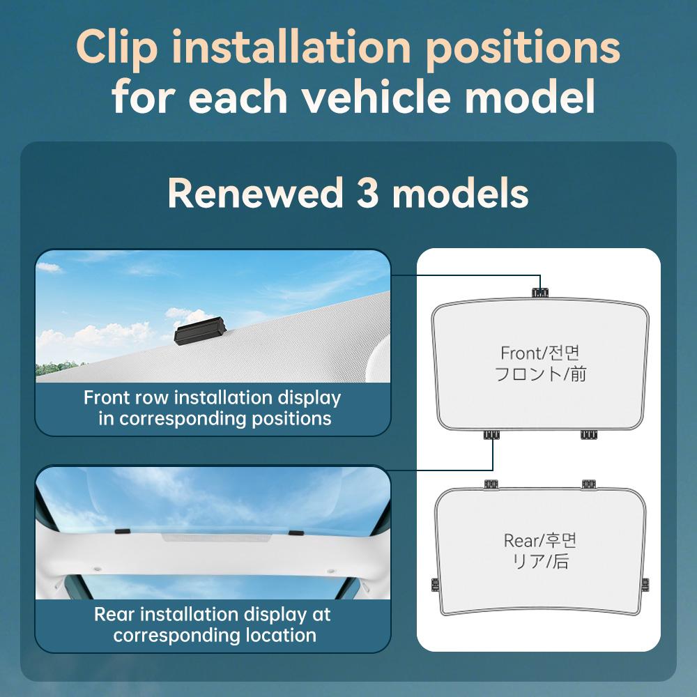 YZ For Model Y Juniper 2021-2026 Model YL 3 Highland Magnetic Sunshade Clips Car Glass Sun Visor Buckle Accessorie 3-8PCS