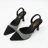 Fashion 2025 New Sandals Sexy Women's Summer Pointed Sandals Women's Thin Heel Middle Heel High Heel Shoes Fashion Women's Shoes Pumps