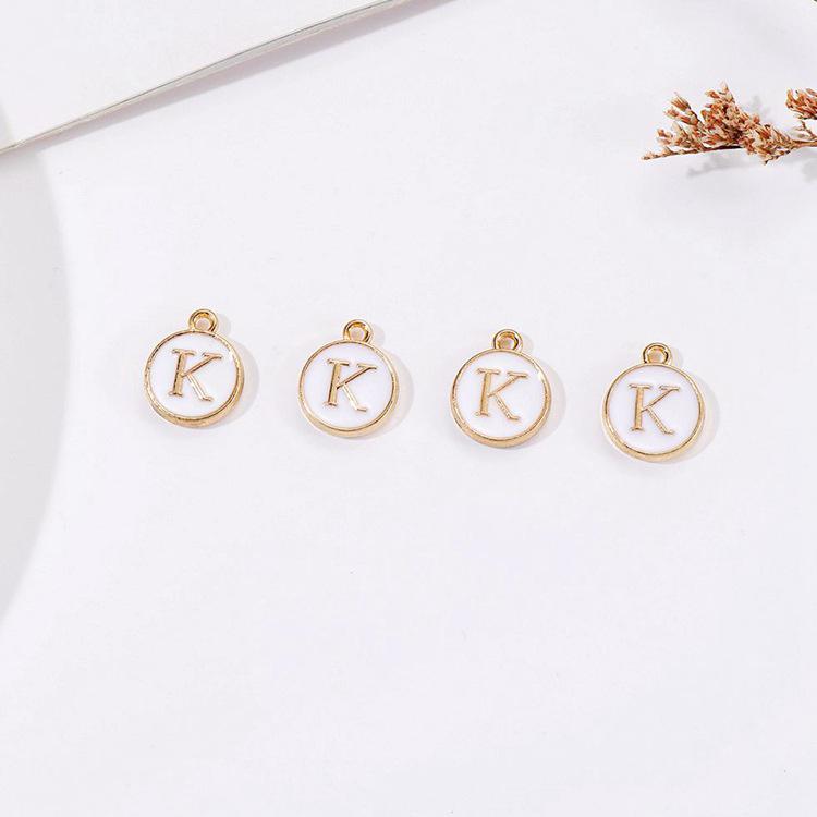 DIY Koreanischer Buchstaben Zubehör Bausatz: 26 Alphabetanhänger für Schülerinnen - Doppelseitig, Webmaterialien mit großem Loch