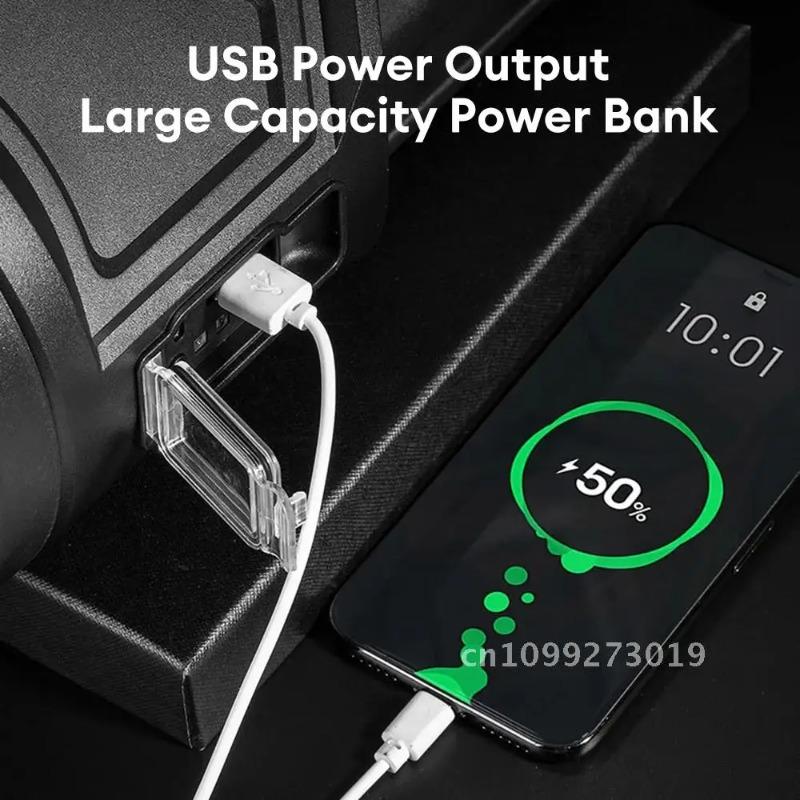 Powerful XHP70 LED Work Light USB Rechargeable Searchlight Handheld Flashlight Spotlight Waterproof Camping Light Lantern