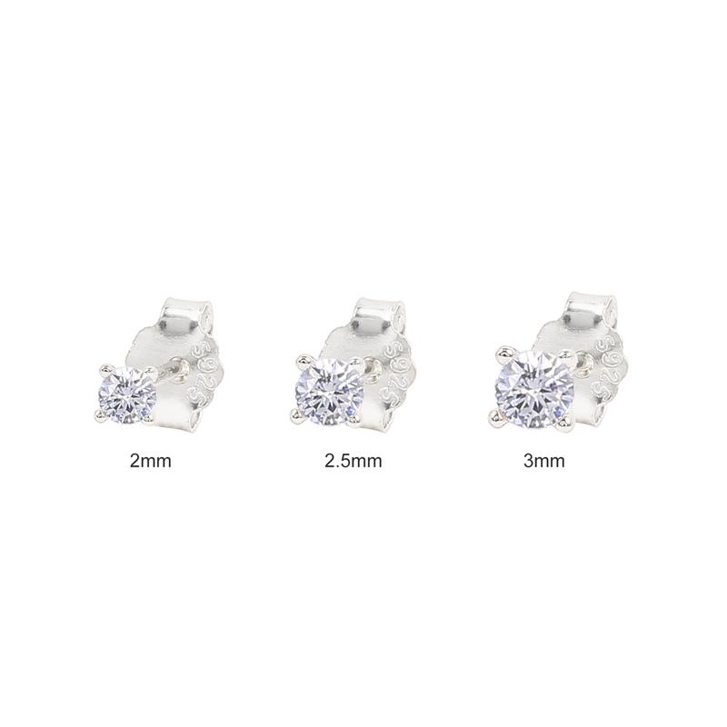 

CANNER 3pcs/set Bling Zircon Earring 925 Silver Cute Mini Heart Star Stud Earrings Ear Bone Earlobe Piercing Jewerly
