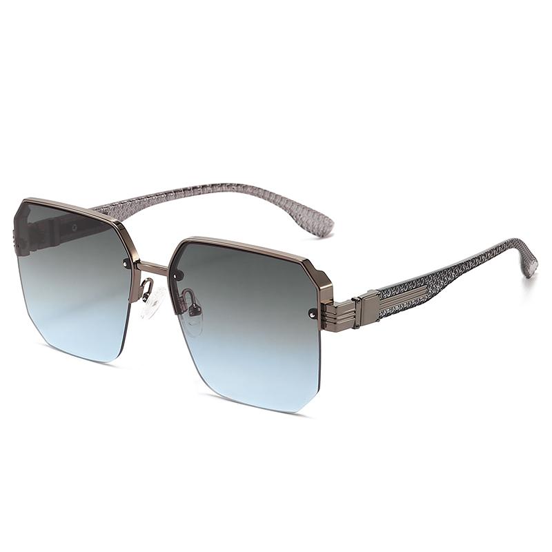 

Новые классические металлические квадратные солнцезащитные очки с полуободковой оправой для мужчин, модный тренд, устойчивые к УФ-лучам, солнцезащитные очки для вождения 1204