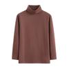 Trendy Women Shirt with Slim Milky Silk and Cashmere Turtleneck Long Sleeved