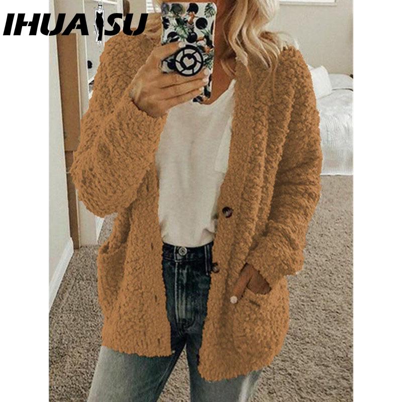 

IHUASU Женские винтажные повседневные куртки и пальто с клетчатым принтом, с длинным рукавом, на осень-зиму XXXXXL верблюд