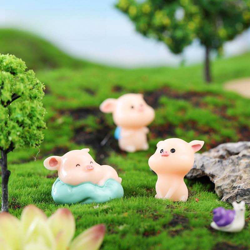 Pig Toy Gift Microlandscape Multiple Poses Resin Material Decoration Desktop