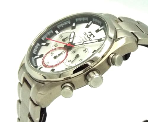 TECHNOS Prominent Series Chronograph Titanium Watch with Titanium Strap, Silver (TAP0602AIS) [Parallel Import]
