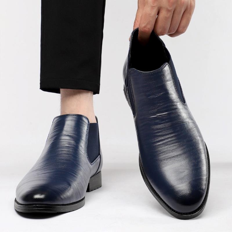 Men Boots High Quality Pointe Leather Boots Fashion Casual Ankle Boot Classic Office Dress Botas Business Leather Boots for Men