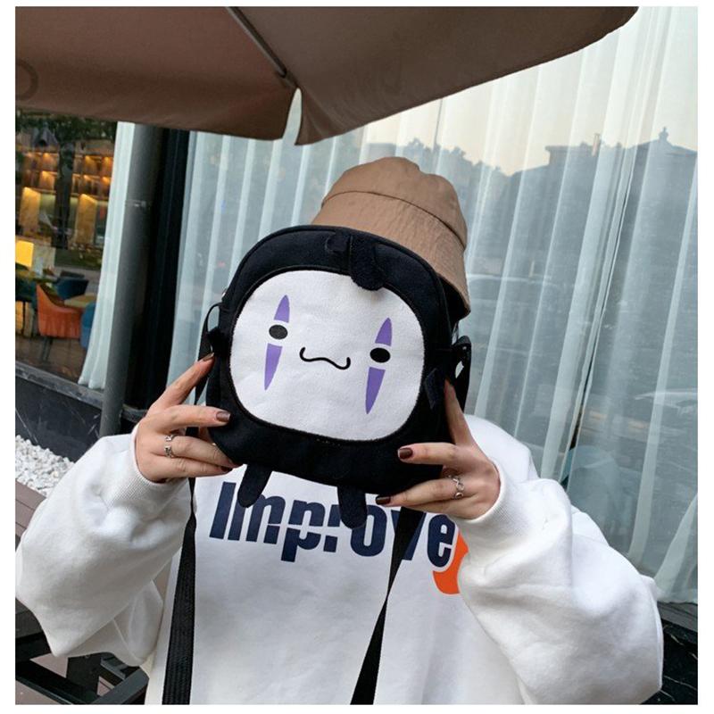 Market-4 Anime No Face Man Crossbody Tas Cosplay Japanse Anime Portemonnee Kawaii No-face Tassen Studenten Verjaardagscadeaus Kawii Borsttas white