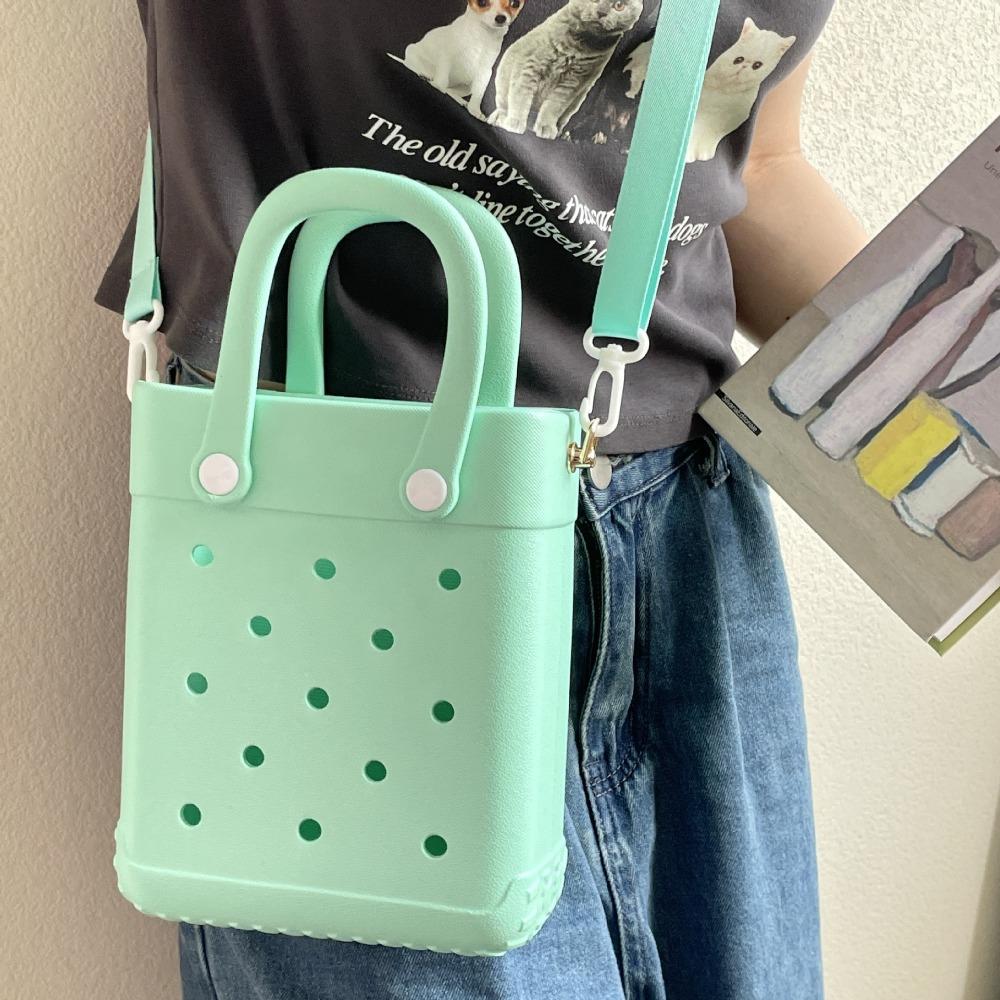 

Soft Rubber Women Shoulder Bag Crossbody Bag Shopping Bags Colorful Fashion Beach Handbag Sports Style 1-Khaki