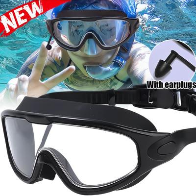 Flache Schwimmbrille Antibeschlag Schnorcheln Tauchen Schwimmbrille Wasserdicht Große Rahmenbrille Herren Damen Schwimmzubehör