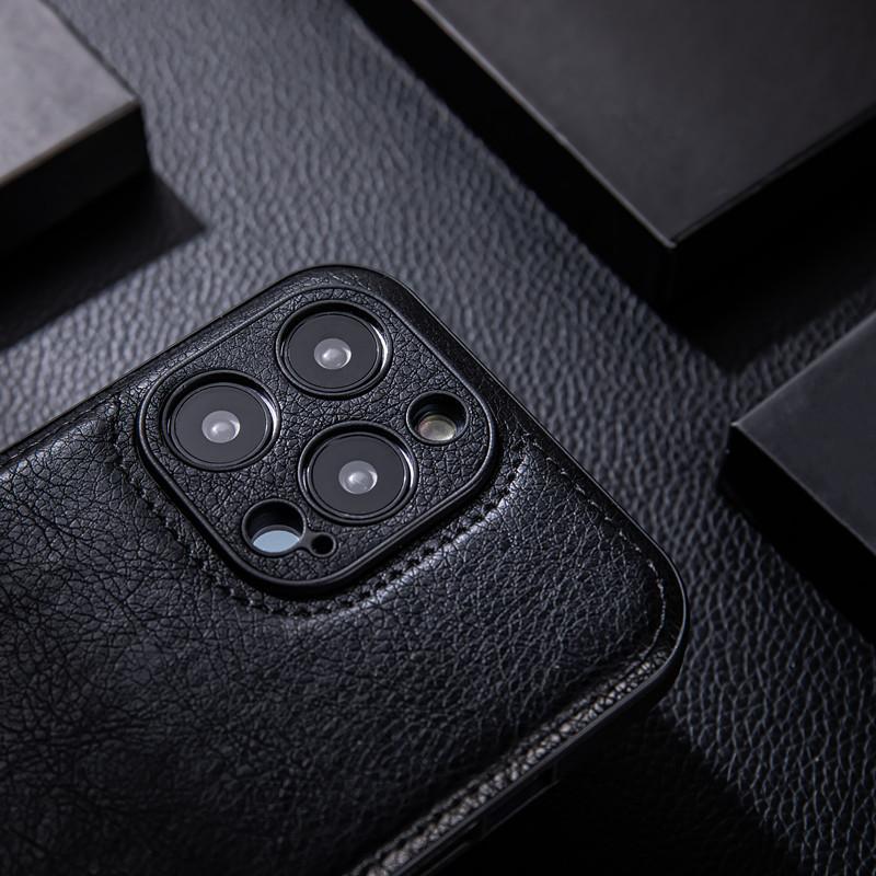High-Grade Leather Case for iPhone 12-15 Pro Max - Premium Feel, Drop-Proof Design, Leather Grain Finish