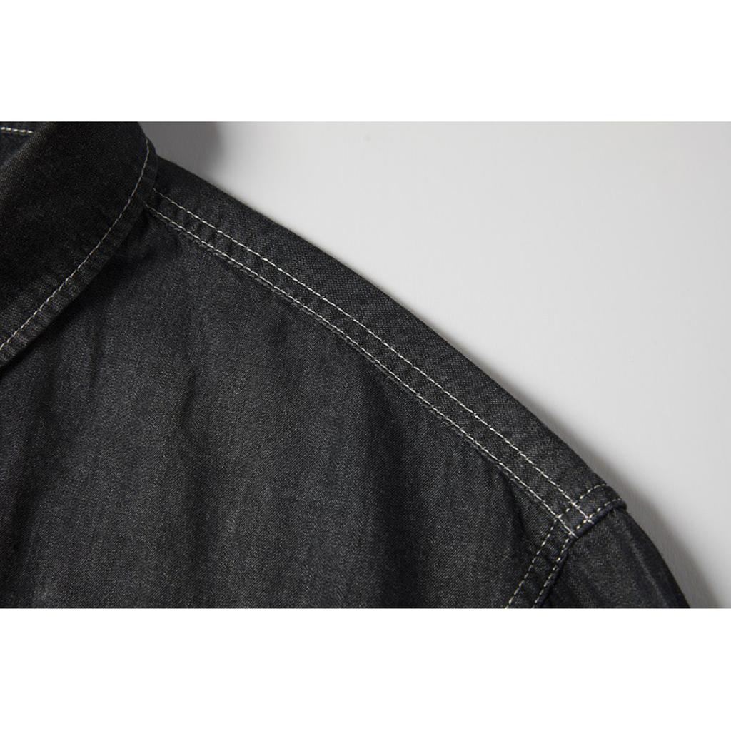 Men's Long-Sleeved Denim Shirt Casual Shirt Slim Fit Top