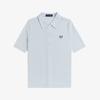 FRED PERRY [Womens] Button-Through Sheer Rib Polo Shirt - Dusky Blue Afpf2612185-28A