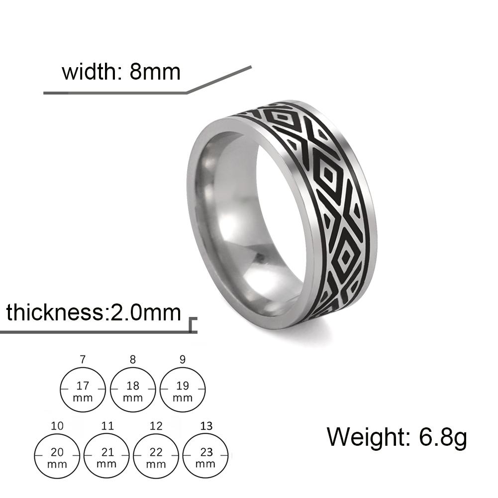 Old Style Retro Viking Rings Vintage Black Norse Runes Jewelry Celtics Knot Ring for Women Men Unique Gift