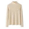 2024 Women's Slim Fit Cashmere Sweater - Fashion Knit Top with Love Heart Pearl Accent & Half High Neck