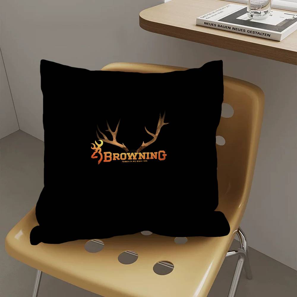 B-Brownings Logo Pillow Gift Home Office Decoration Bedroom Sofa Car Cushion Cover Case 45x45