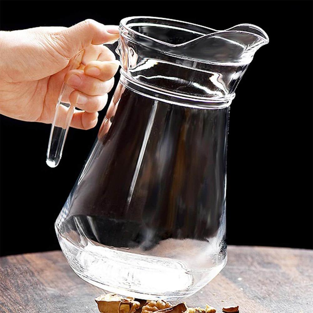 1pc Plastic Teapot, Transparent Curling Pot with Lid and Handle, Heat-resistant and BPA Free Teapot, Suitable for Juice, Milk,