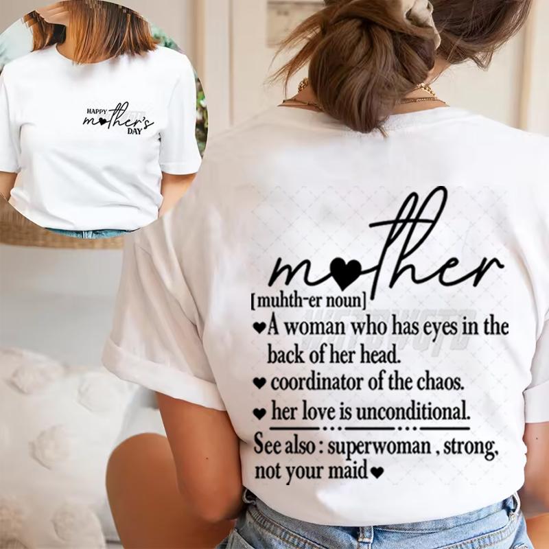 Happy Mothers Day Graphic T Shirts Women Trendy Mama Hearts Tshirt Design Mothers Day Gift Tee Mother Noun Letter Print Clothes