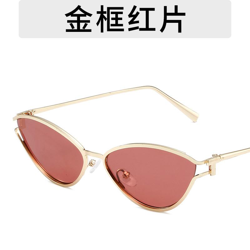 Модные персонализированные солнцезащитные очки, Дизайн с полыми рамками, Модные «кошачьи глаза», Металлические очки с полной оправой, Солнцезащитные козырьки