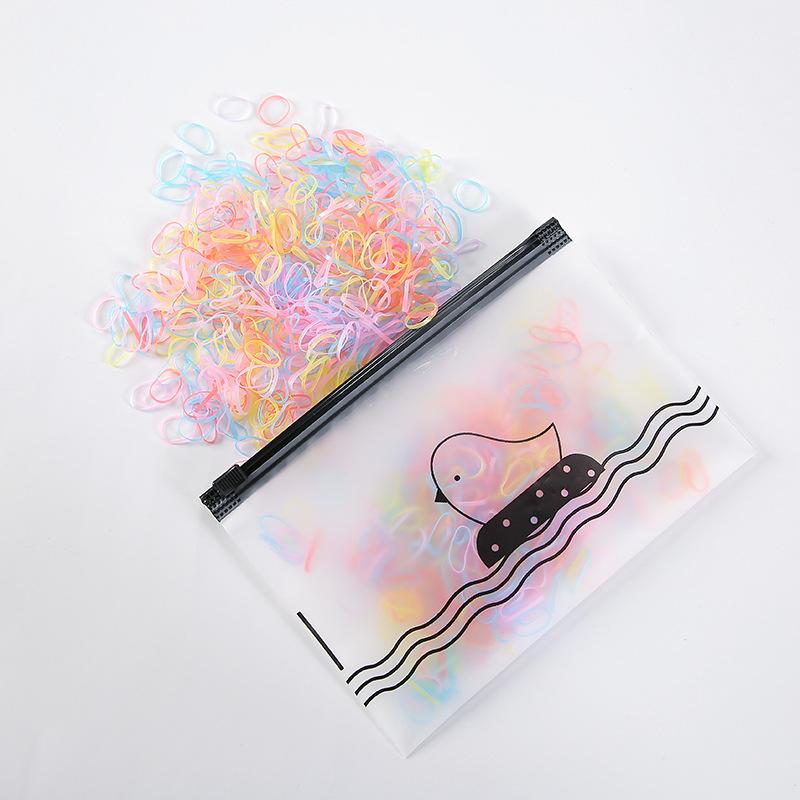 1000/2000pcs Colour Children Disposable Rubber Band Black Transparent High Elasticity No Harm to Hair Hair Accessories Headband
