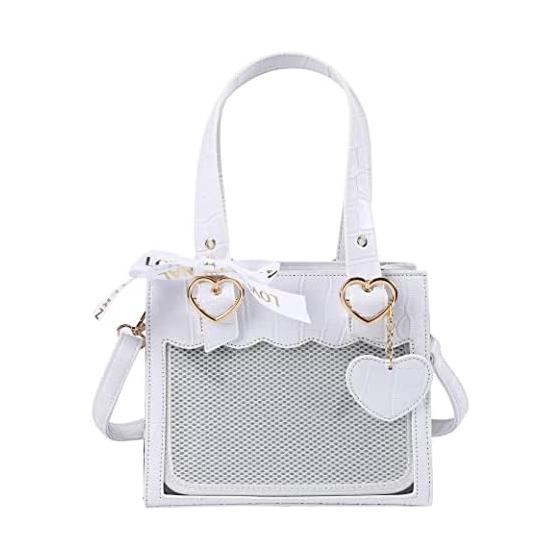 

[Harujio] Ita Bag Itaba Ita Bag Small Cute Mini 2WAY Tote Tote Bag Handbag Heart Lolita Shoulder Shoulder Bag Croco Croco Pattern Black White Black
