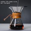 Coffee Maker Kettle Clear Hand Brew Coffee Pot High Borosilicate Glass Stainless Steel Filter Dripper Pour Coffee Server Pot