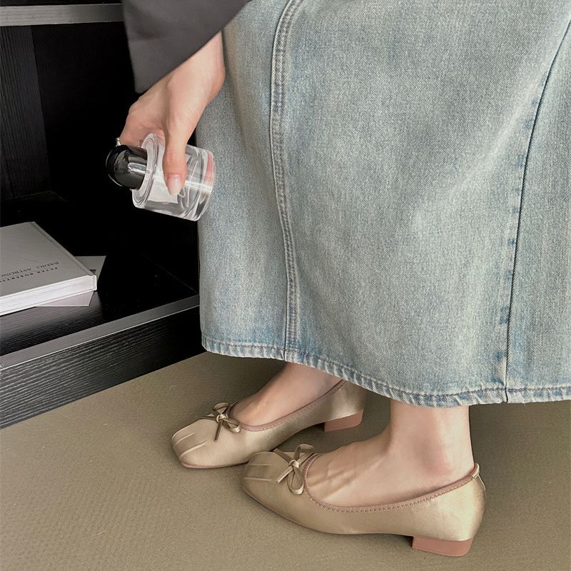 

Flat-soled small single shoes Gentle grandma shoes Shallow mouth retro ladyshoes Women s shoes Commuter overalls 35 хакі