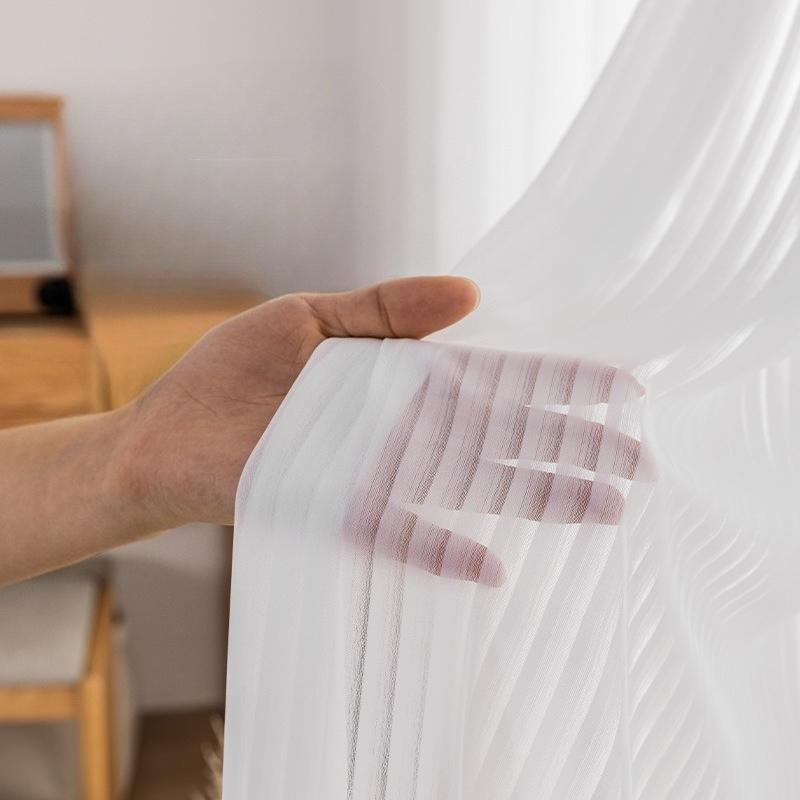 1PC Elegant Sheer Checkered Curtains - Transparent Light-Filtering Window Drapes for Living Room, Patio & Dining Area - Easy-Care Polyester